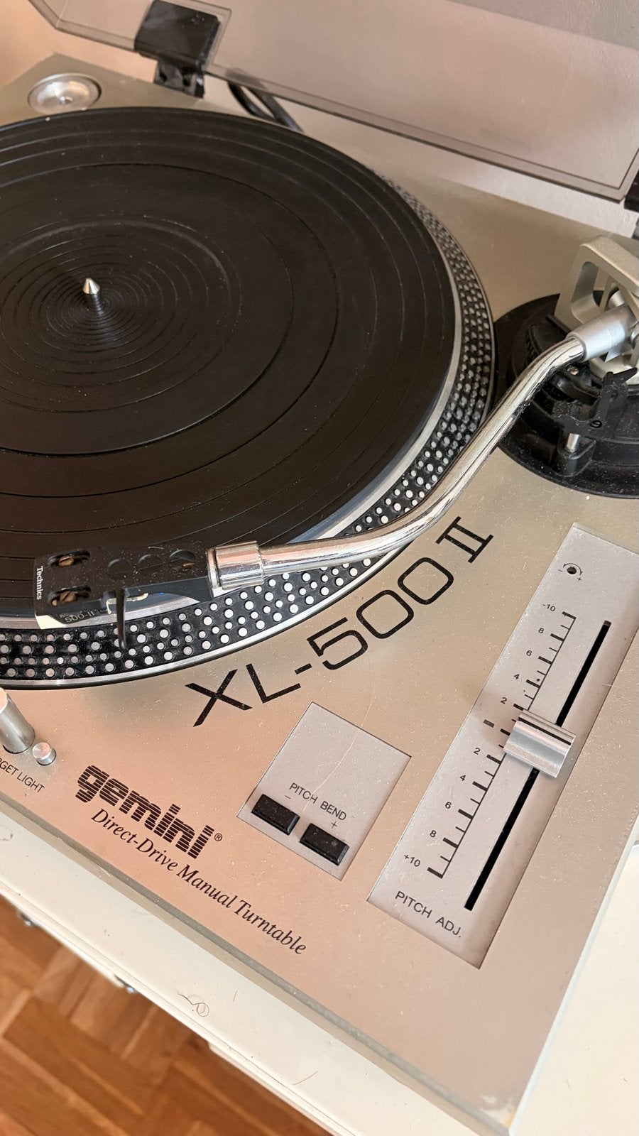 Gemini XL-500 II Direct-Drive Platenspeler met Stanton 500-I, Gebruikt, Pitch-regelaar, Platenspeler, Ophalen