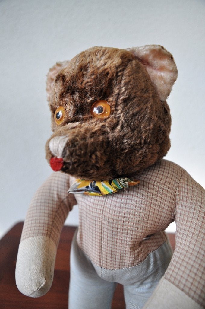 Beer Teddy Beer ( antieke kop) 34 cm, Ophalen of Verzenden, Gebruikt, Stoffen beer, Overige merken