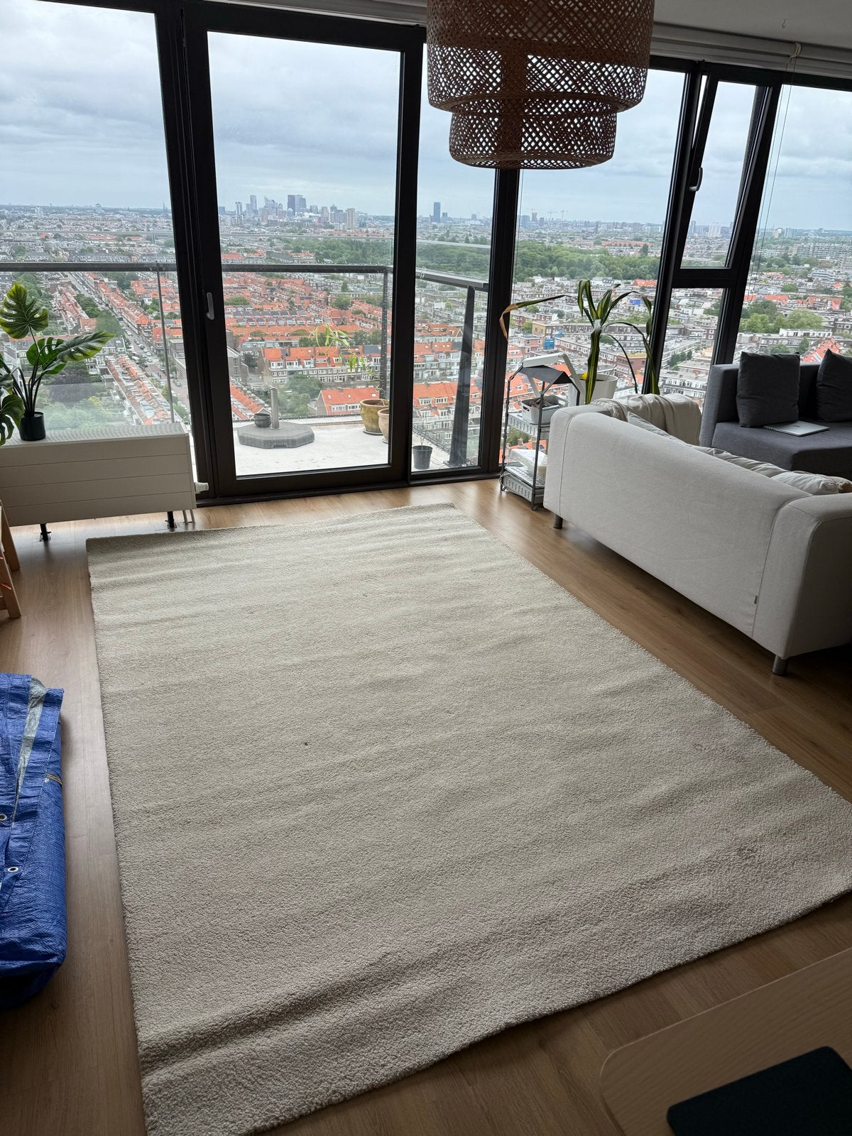 IKEA STOENSE Vloerkleed - Crème, 200x300 cm, Ophalen, Gebruikt, 200 cm of meer, Crème
