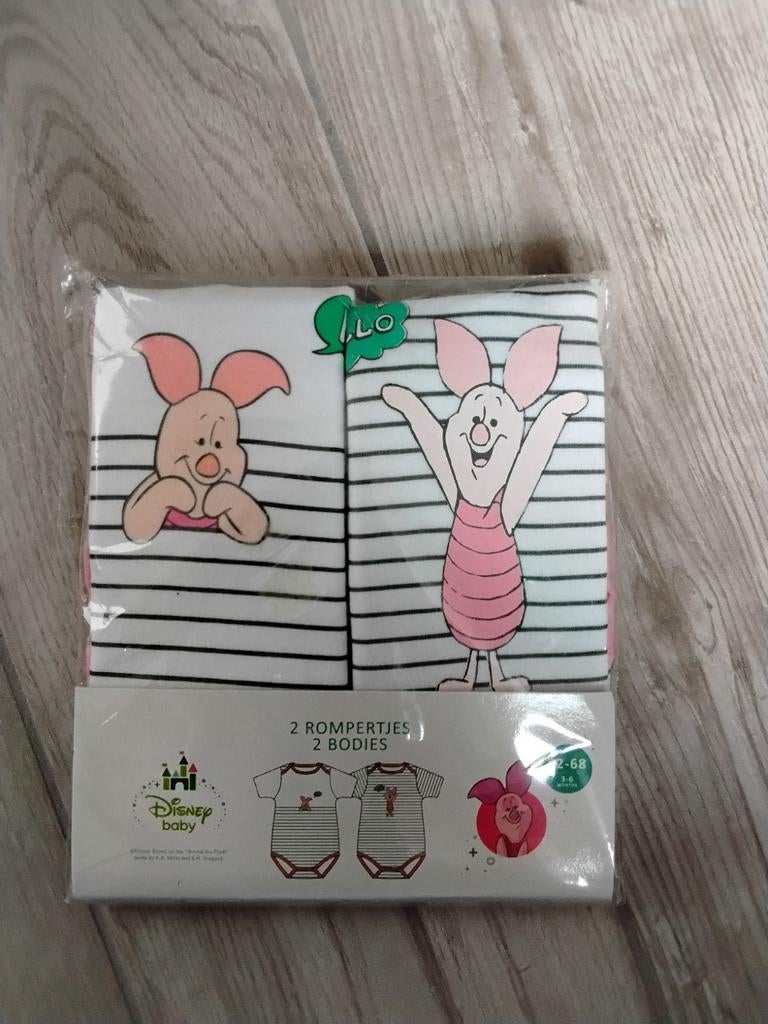 Disney Baby Winnie de Poeh Rompertjes (2 stuks) maat 62 / 68, Nacht- of Onderkleding, Jongetje of Meisje, Nieuw, Disney Baby