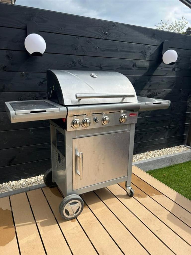 Barbecook Gasbarbecue met zijbrander, bakplaat + hoes, Ophalen, Gebruikt, Barbecook