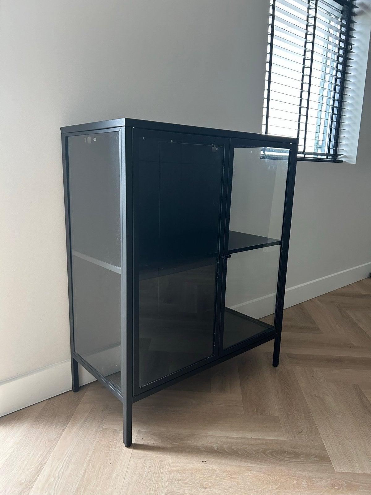 Vitrinekast Valencia zwart klein - 99x80x40 cm, Ophalen, Gebruikt, 50 tot 100 cm, Minder dan 100 cm