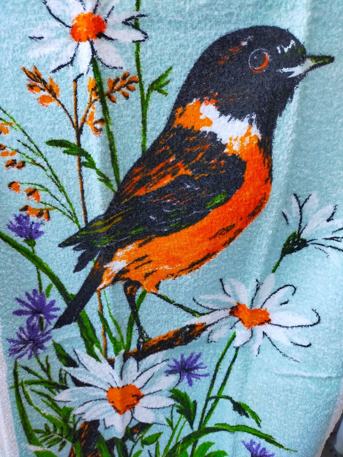Vintage handdoeken met vogels, Huis en Inrichting, Ophalen of Verzenden, Handdoek