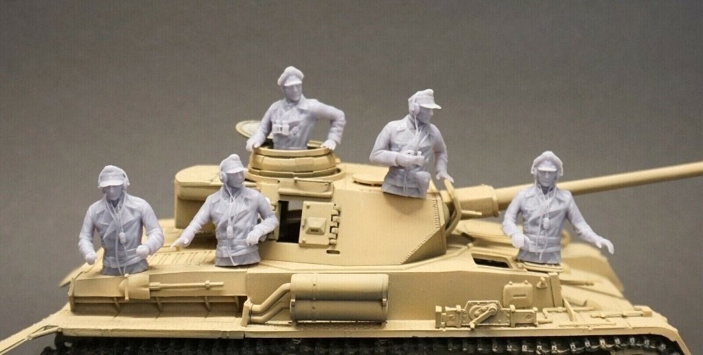 1:35 resin 3D printed German tankers - 5x - set 35B, Ophalen of Verzenden, Nieuw, 1:35 tot 1:50, Figuur of Figuren