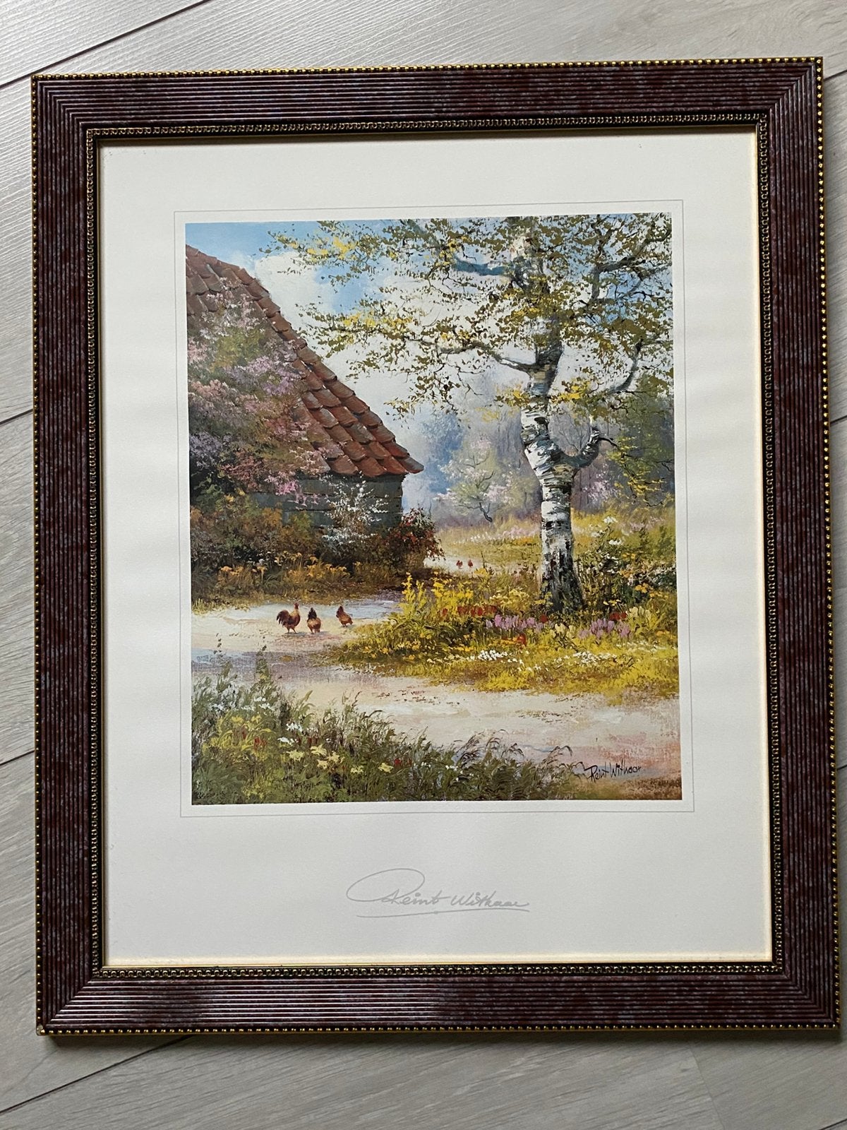 Stilleven met boerderij en kipjes van Reint Withaar, Antiek en Kunst, Ophalen of Verzenden
