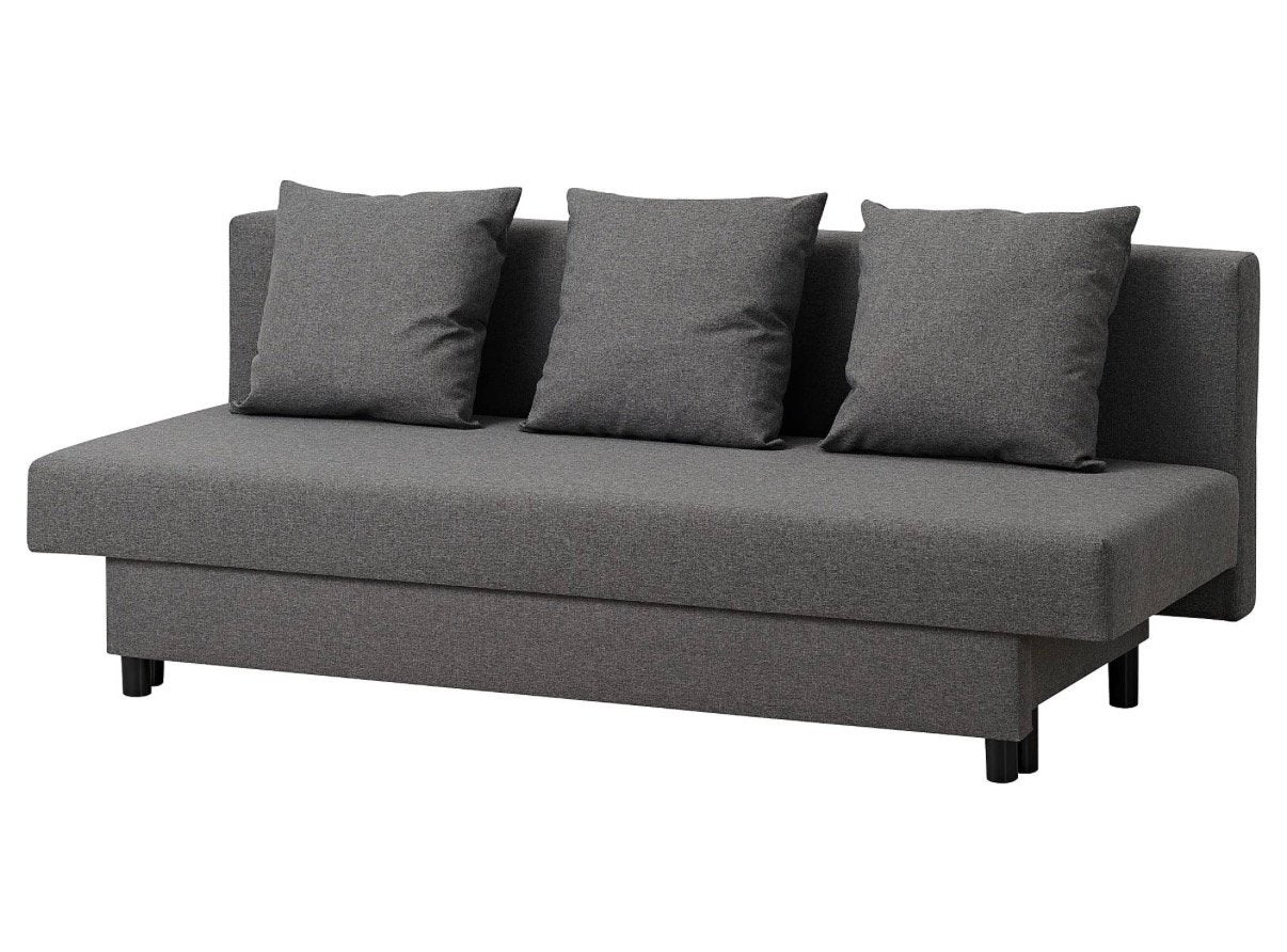 ASARUM IKEA Grijze slaapbank / grey sofa bed - 190x82 cm, Huis en Inrichting, Slaapkamer | Slaapbanken, Ophalen, Gebruikt, Tweepersoons