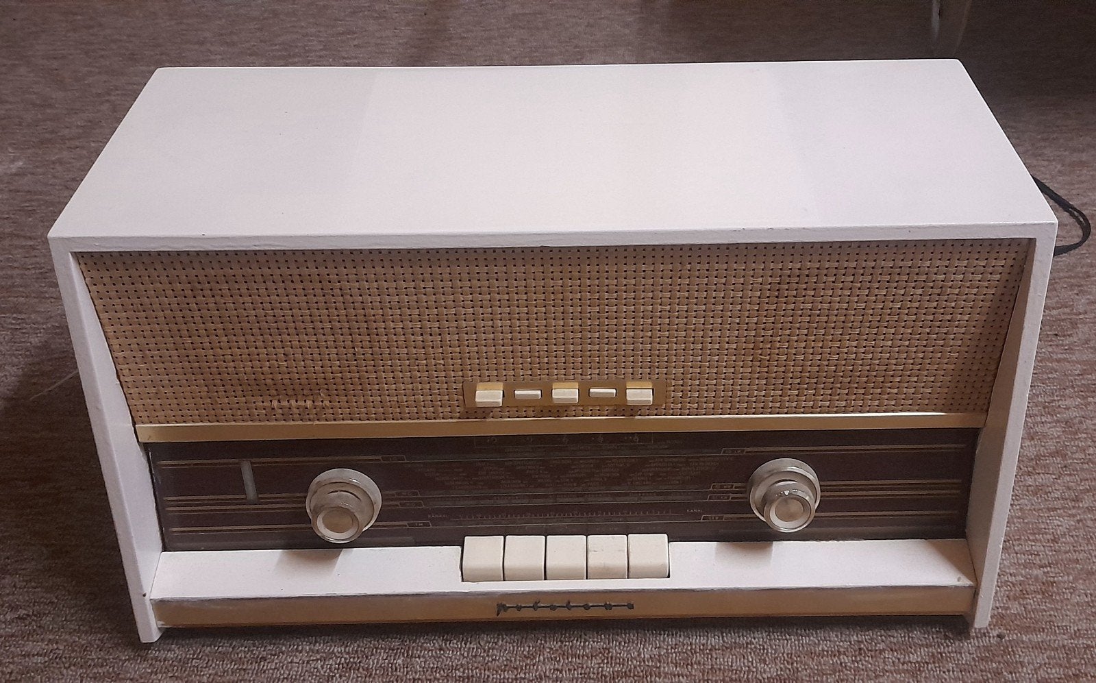 Vintage Aristona Radio Jaren '60 - Wit/Bruin, Ophalen