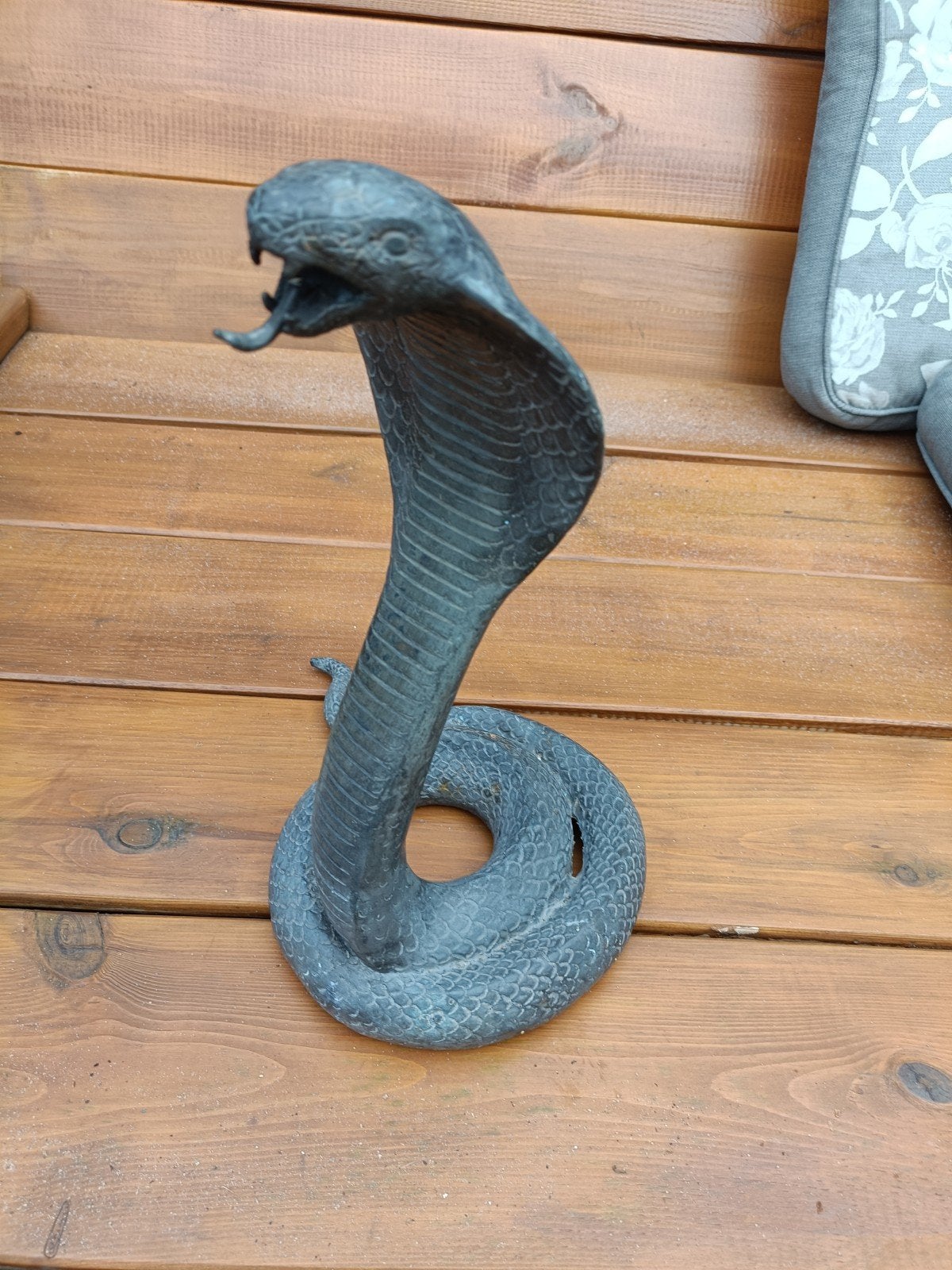 Cobra slang sculptuur - brons, Antiek en Kunst, Overige onderwerpen, Weerbestendig, Ophalen of Verzenden, Brons