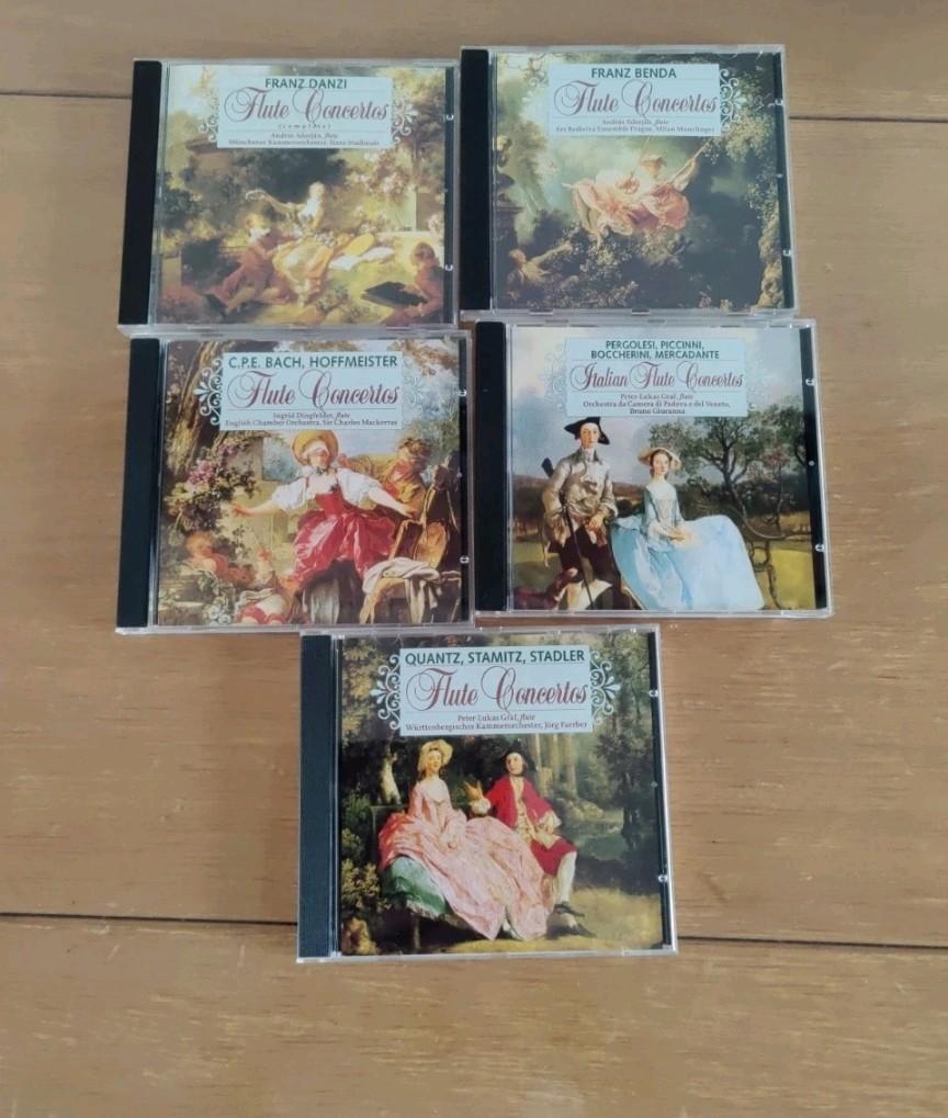 5 CD's Fluitconcerten - Klassieke Muziek Collectie, Cd's en Dvd's, Cd's | Klassiek, Ophalen of Verzenden, Classicisme, Zo goed als nieuw