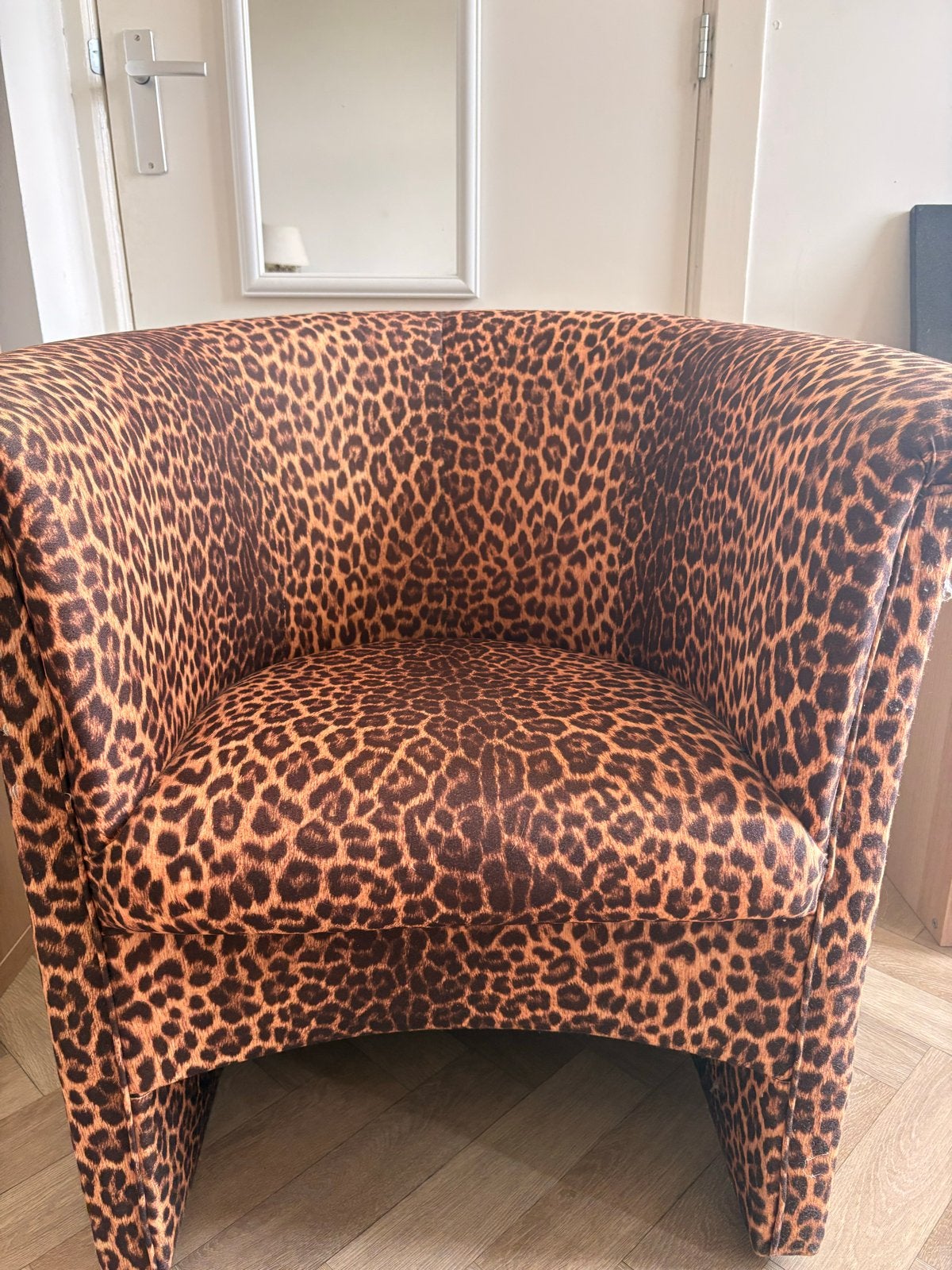Vintage Luipaard Zetel - Uniek Statement Piece, Huis en Inrichting, Ophalen, Gebruikt, Stof, 75 tot 100 cm