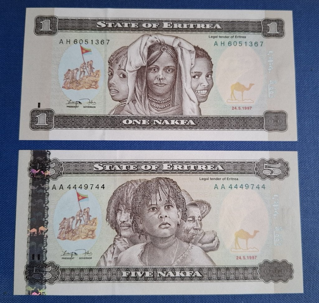 ERITREA 4 bankbiljetten, Postzegels en Munten, Ophalen of Verzenden, Overige landen, Setje