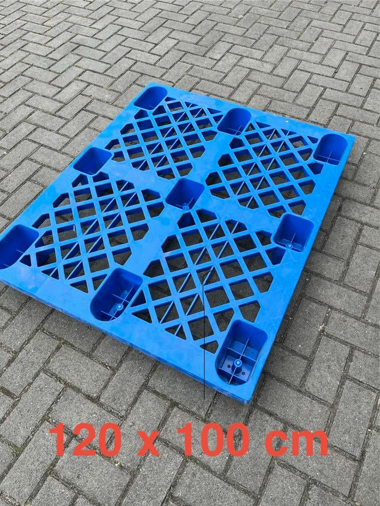 Blauwe kunststof pallet 120x100 cm, Ophalen of Verzenden