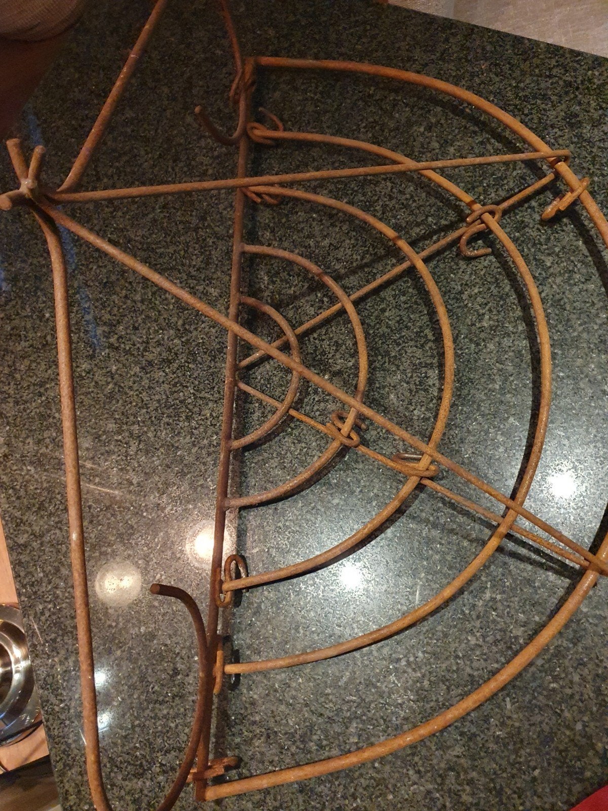 Decoratieve metalen wandhanger/plantenrek (roestkleurig), Ophalen, Gebruikt, Landelijk, Metaal