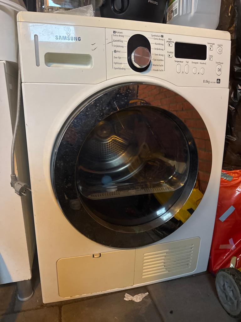 Samsung wasdroger 8kg - draait wel, warmt niet op, 8 tot 10 kg, Ophalen of Verzenden, Voorlader, Niet werkend