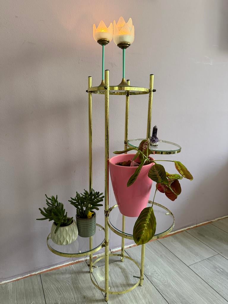 Planten standaard - vintage - Hollywood Regency, Huis en Inrichting, Woonaccessoires | Zuilen en Pilaren, Ophalen, Gebruikt