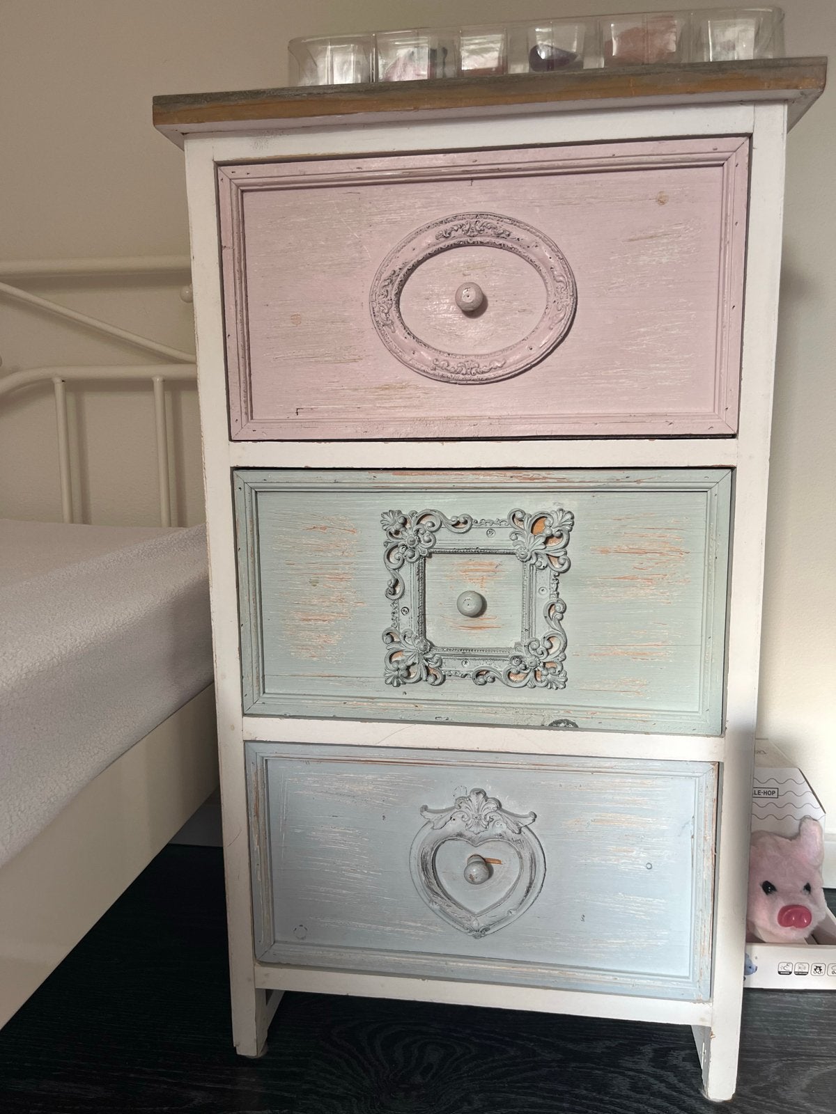 Ladekastje meidenkamer - Roze, mintgroen, lichtblauw, Ophalen, Minder dan 50 cm, Gebruikt, 3 of 4 laden