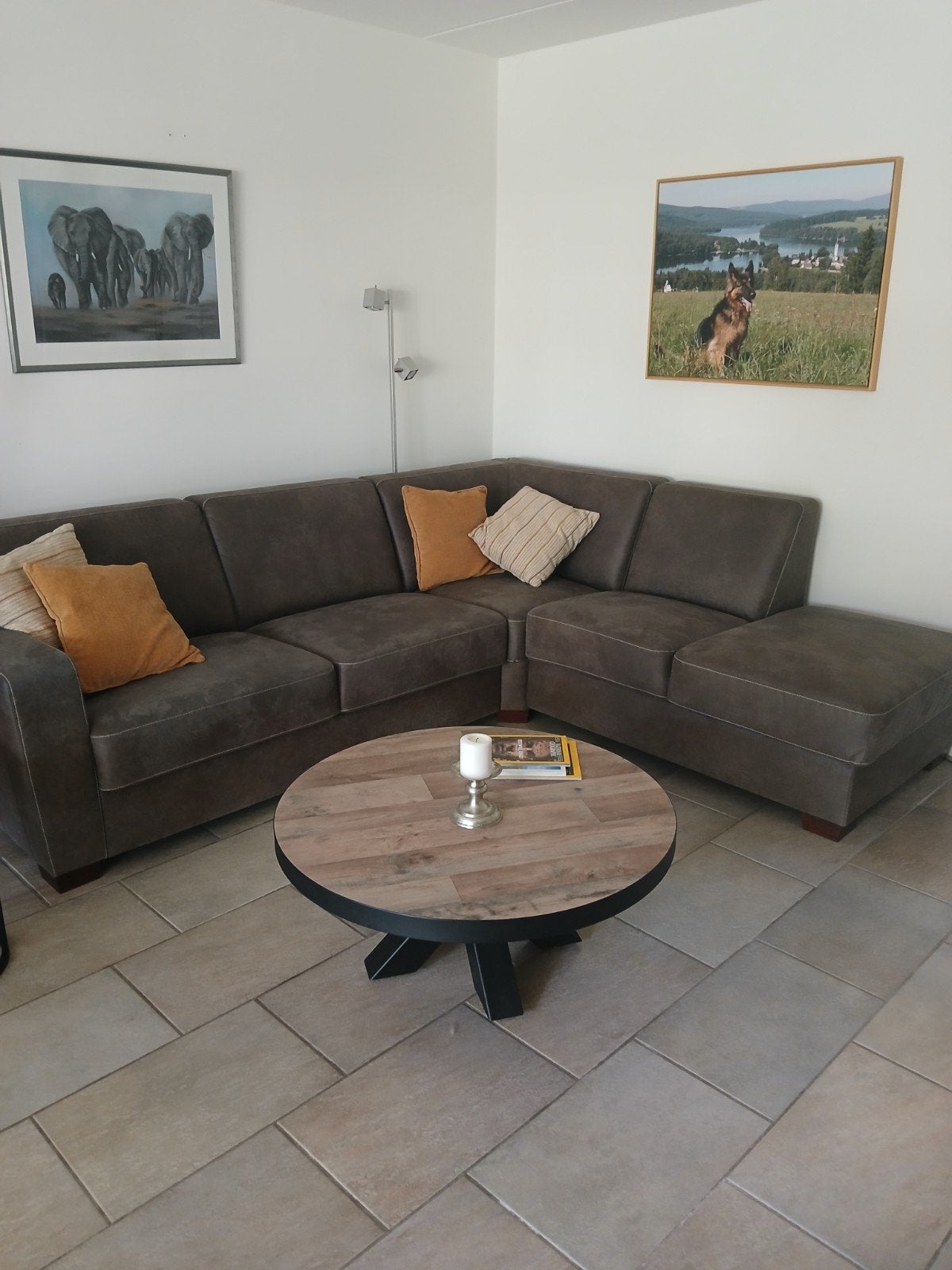 Mooie stevige hoekbank (R)Torino Western 02 Grey, Ophalen, Zo goed als nieuw, Kunststof, L (R) hoekbank