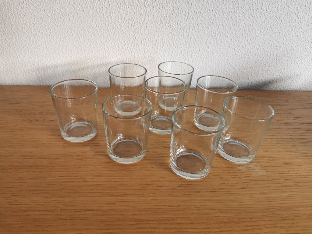 8 glazen glaasjes voor drank of theelicht, Huis en Inrichting, Ophalen of Verzenden, Nieuw, Glas