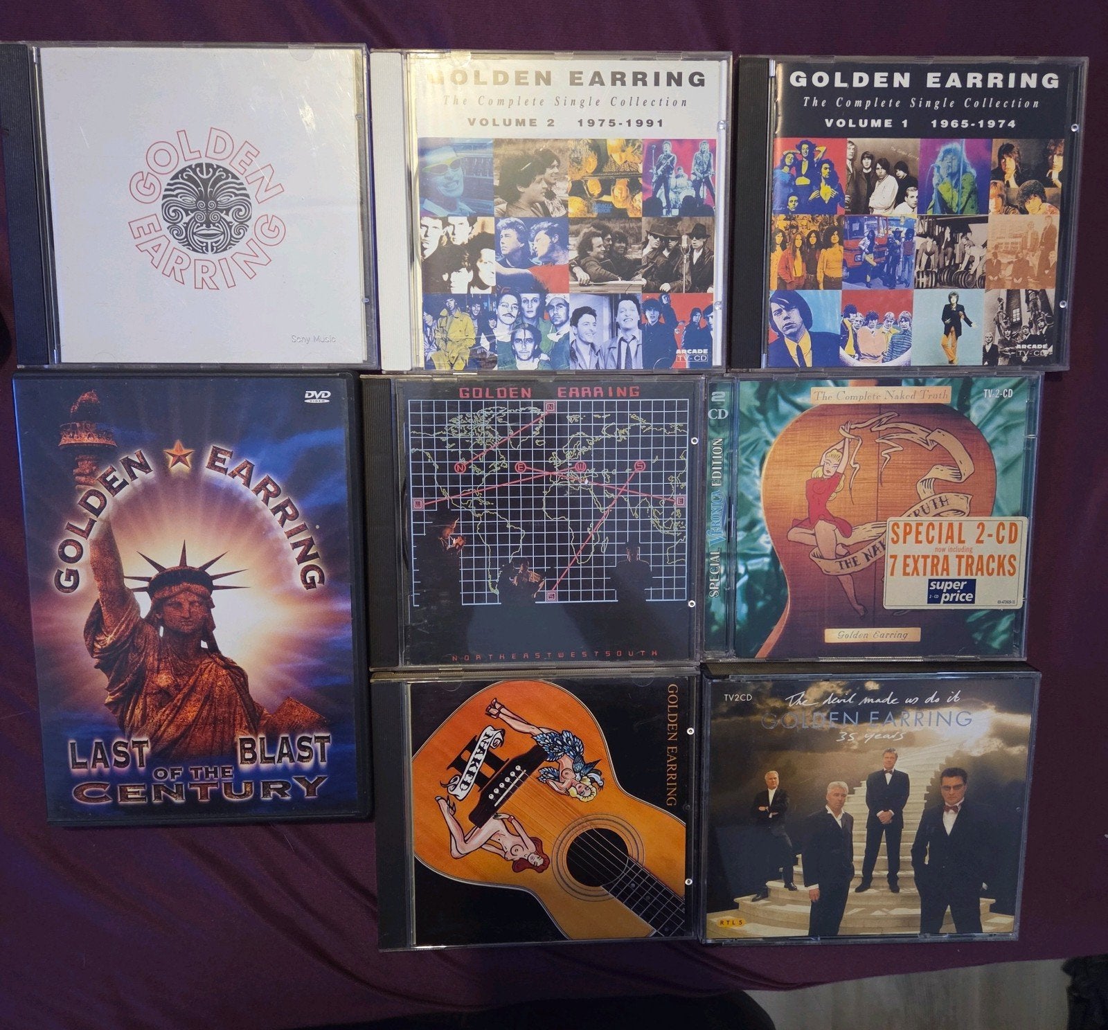 8x Golden Earring cds ZGAN FACE IT  NAKED II N.E.W.S 35 YEAR, Ophalen of Verzenden, Zo goed als nieuw, Poprock
