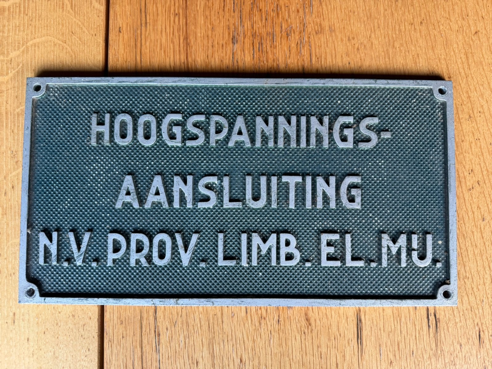 Oud aluminium bord hoogspanning., Ophalen of Verzenden, Zo goed als nieuw