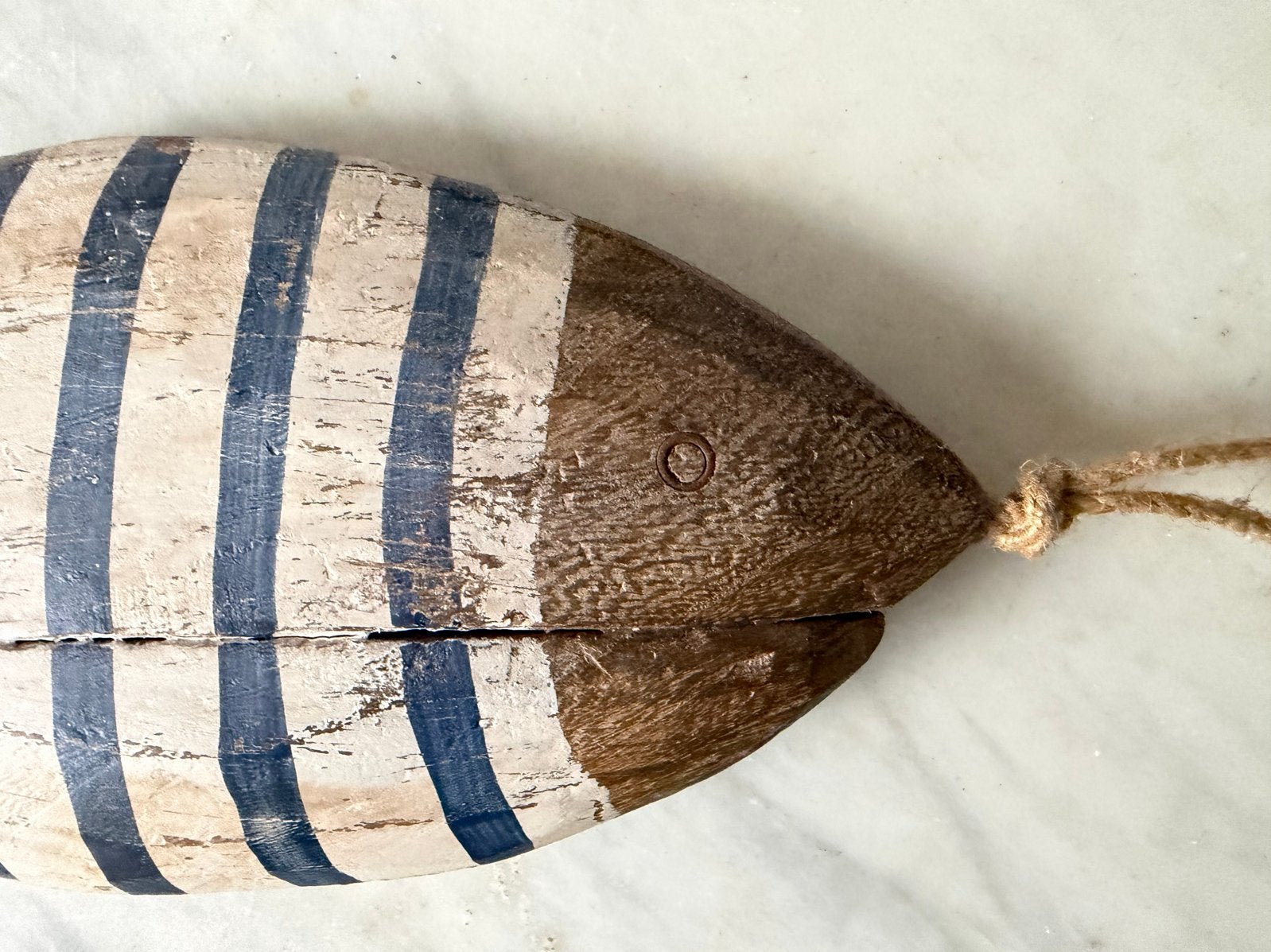 Decoratieve houten vis, maritieme stijl, Huis en Inrichting, Woonaccessoires | Overige, Ophalen, Hout, Gebruikt, Meerkleurig