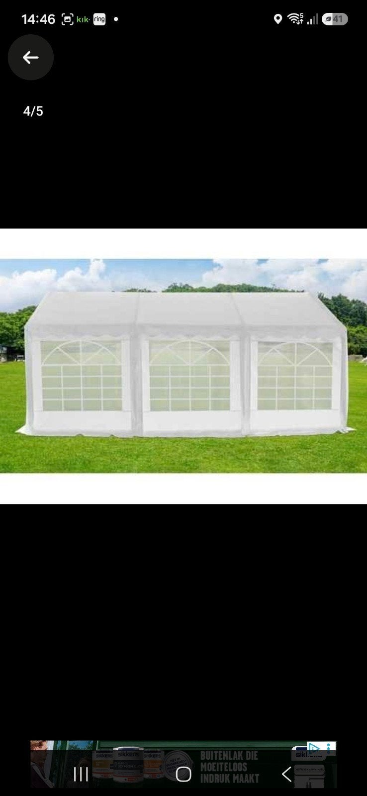 Partytent te huur 4x8 meter voor elk feest!, Ophalen, Gebruikt, Partytent, 4 tot 6 meter