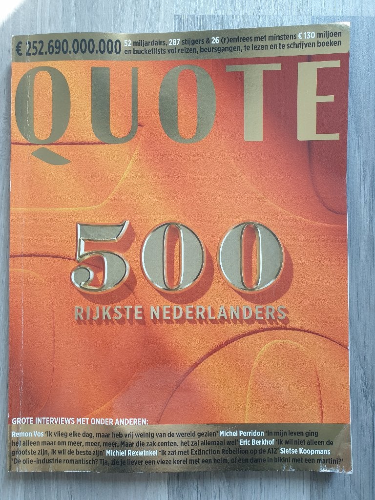 Quote 500 - Rijkste Nederlanders 2024, Ophalen of Verzenden, Zo goed als nieuw, Glossy