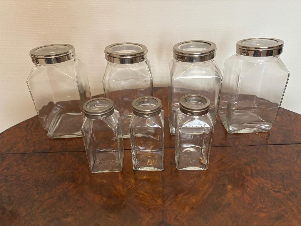 Orginele vintage glazen voorraadpotten, Ophalen of Verzenden