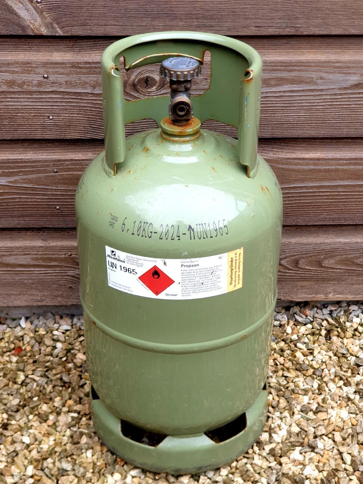Gasfles 6.10KG leeg, Caravans en Kamperen, Ophalen, Gebruikt