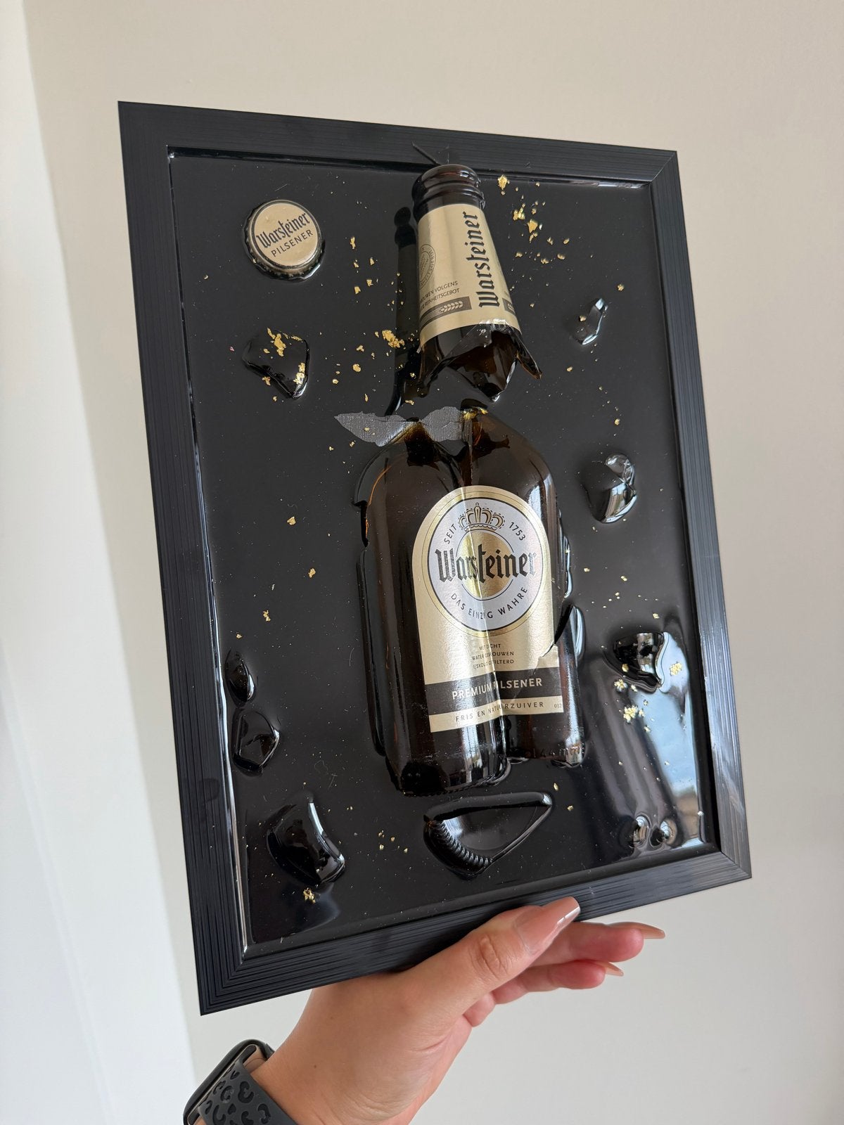 Warsteiner Bierfles Kunstwerk - Uniek en Modern, Ophalen of Verzenden