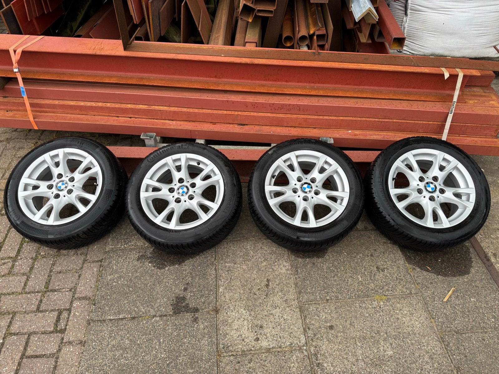 Originele BMW velgen met nieuwe Continental AllSeason banden, Auto-onderdelen, Banden en Velgen, Banden en Velgen, All Season