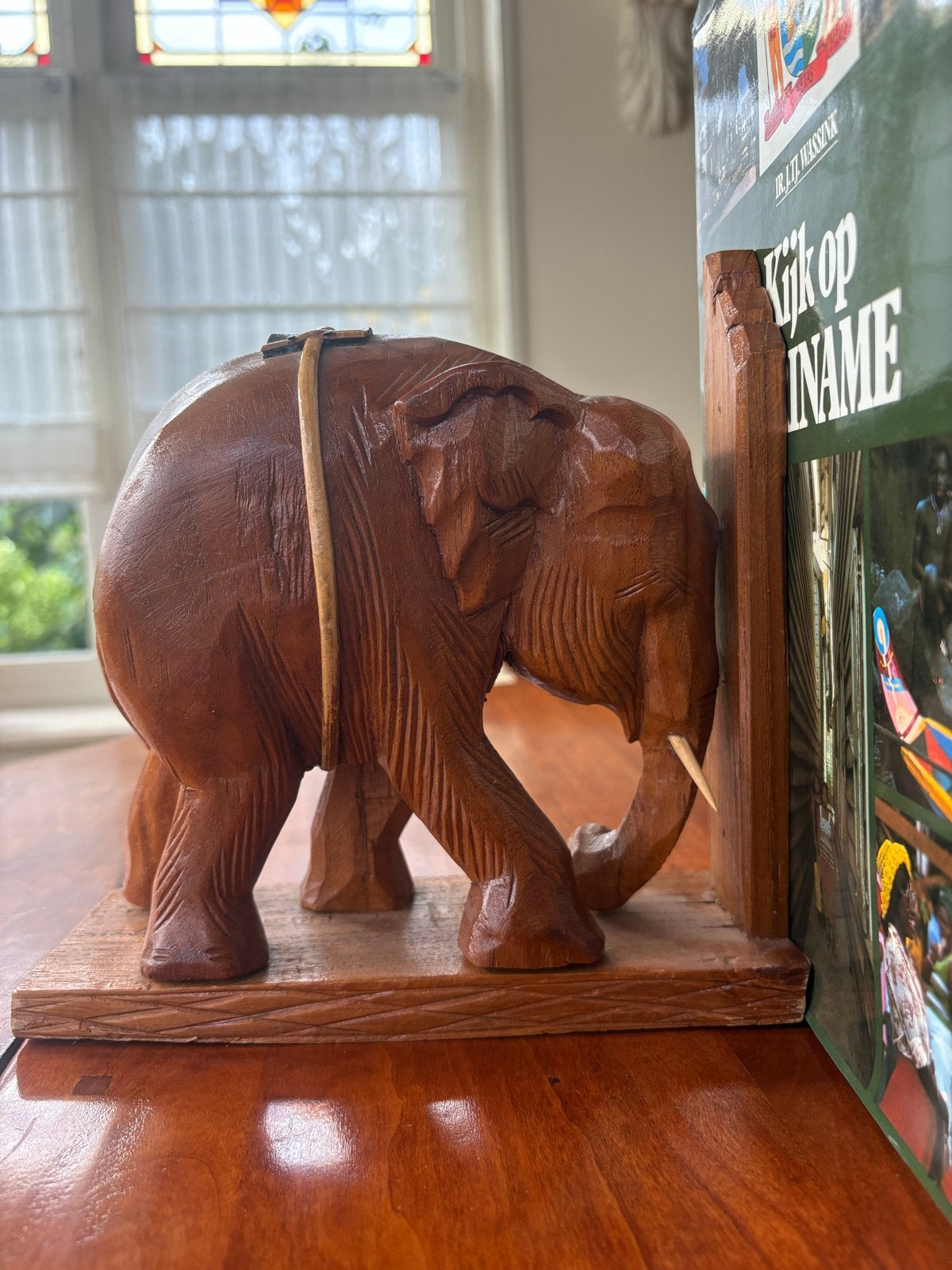Handgemaakte olifant boekensteunen van hout, Ophalen, Hout, Gebruikt, Oosters