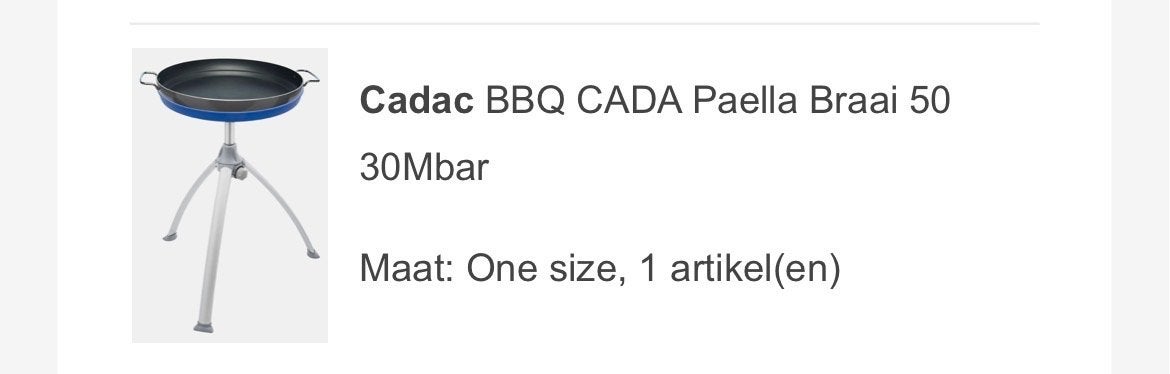 NIEUW - Cadac skottelbraai BBQ CADA Paella Braai 50, Ophalen, Nieuw