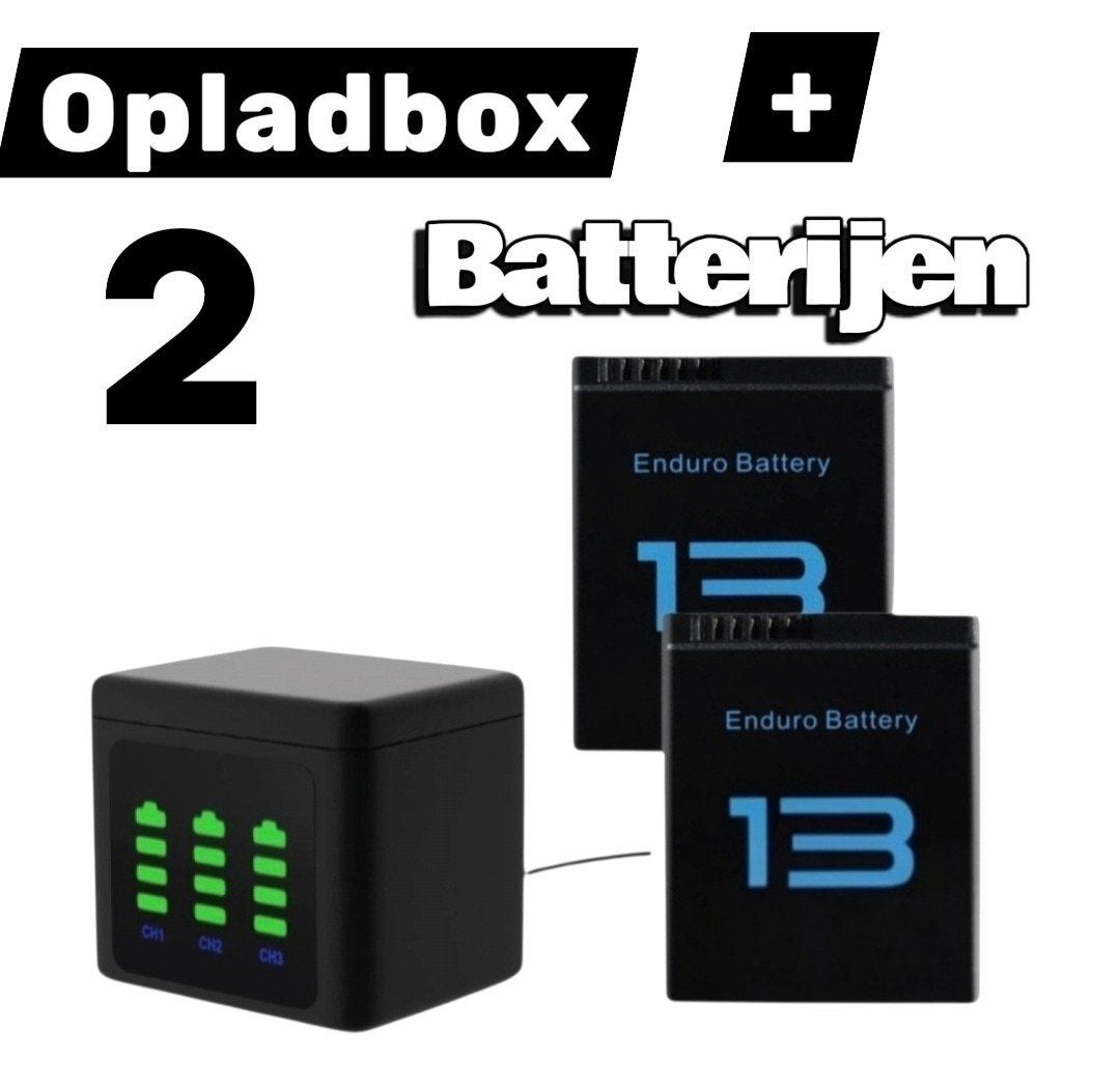 Opladbox +Acu voor GoPro 13 Hero Black Led  Nieuw, Ophalen of Verzenden, Nieuw
