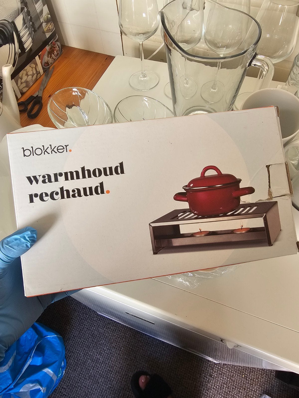 Blokker warmhoud rechaud - RVS, Huis en Inrichting, Overige typen, Zilver, Ophalen of Verzenden, Zo goed als nieuw