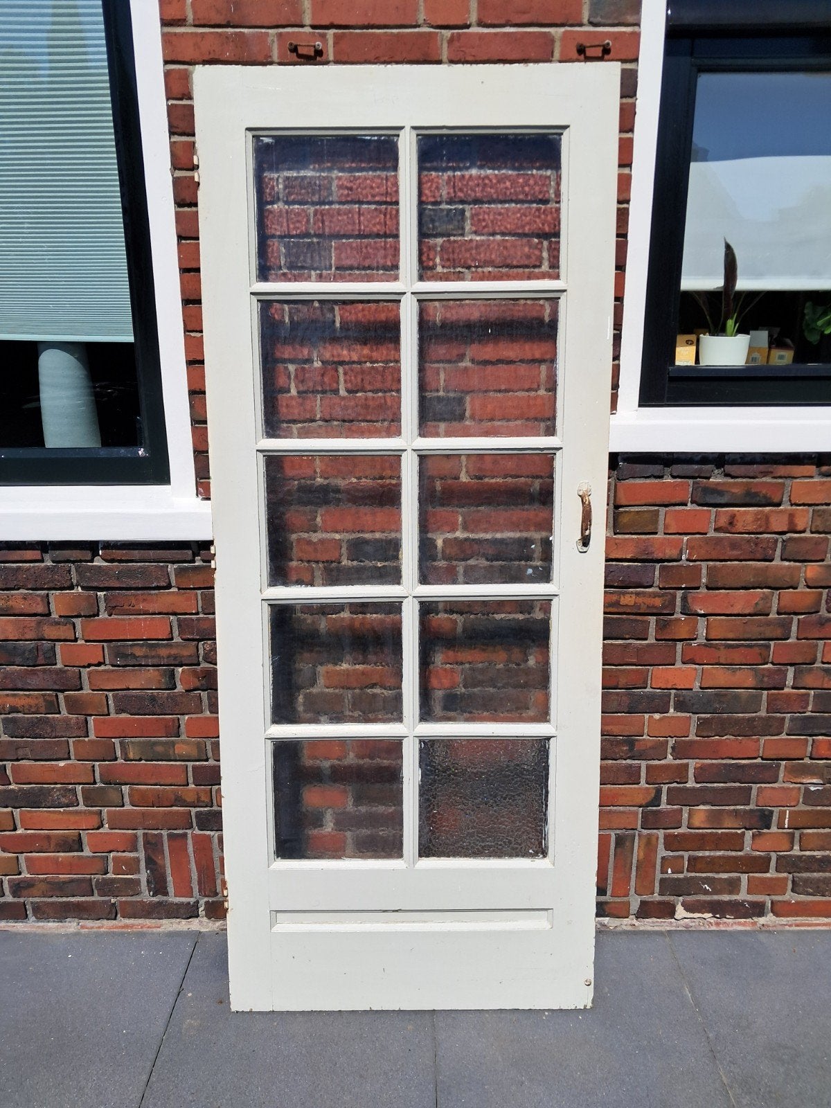 Authentieke Jaren '30 Binnendeur met Glas - 83x201 cm, Doe-het-zelf en Verbouw, Deuren en Horren, Ophalen, Gebruikt, 80 tot 100 cm