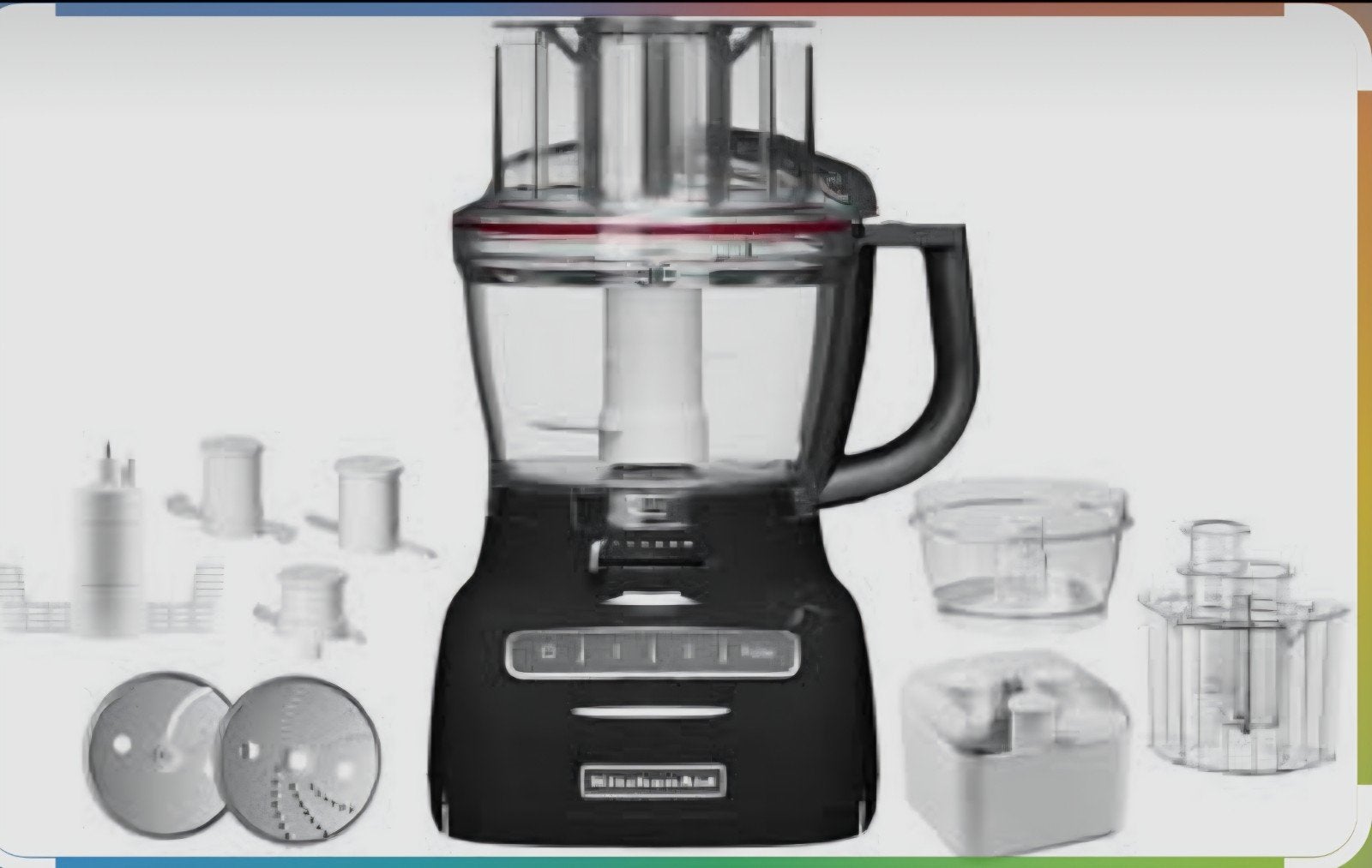 KitchenAid Foodprocessor 3,1L - Zwart, Ophalen of Verzenden, Zo goed als nieuw, Vaatwasserbestendig, 3 snelheden of meer