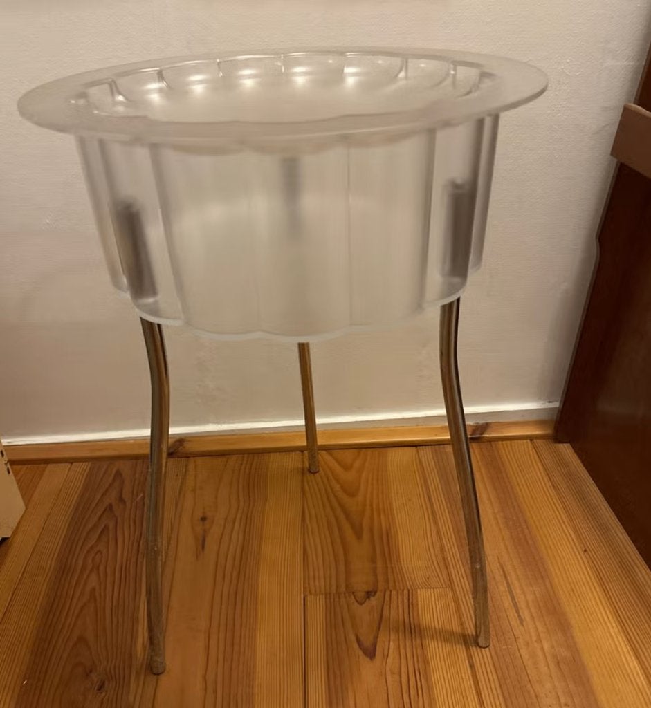 Bijzettafel met afneembaar deksel en bloemmotief, Rond, Zo goed als nieuw, Ophalen, 45 tot 60 cm