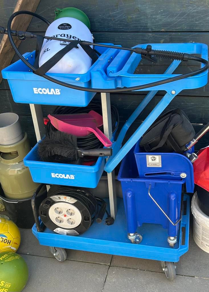 Schoonmaak kar en dweil emmer, Ophalen, Dweilemmer, -bak, of -wagen