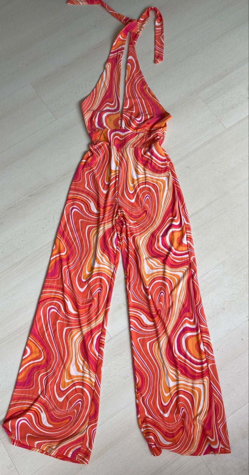 Amisu Jumpsuit met swirl print - Maat 34 (XS), Meerkleurig, Ophalen of Verzenden, Zo goed als nieuw, Maat 34 (XS) of kleiner