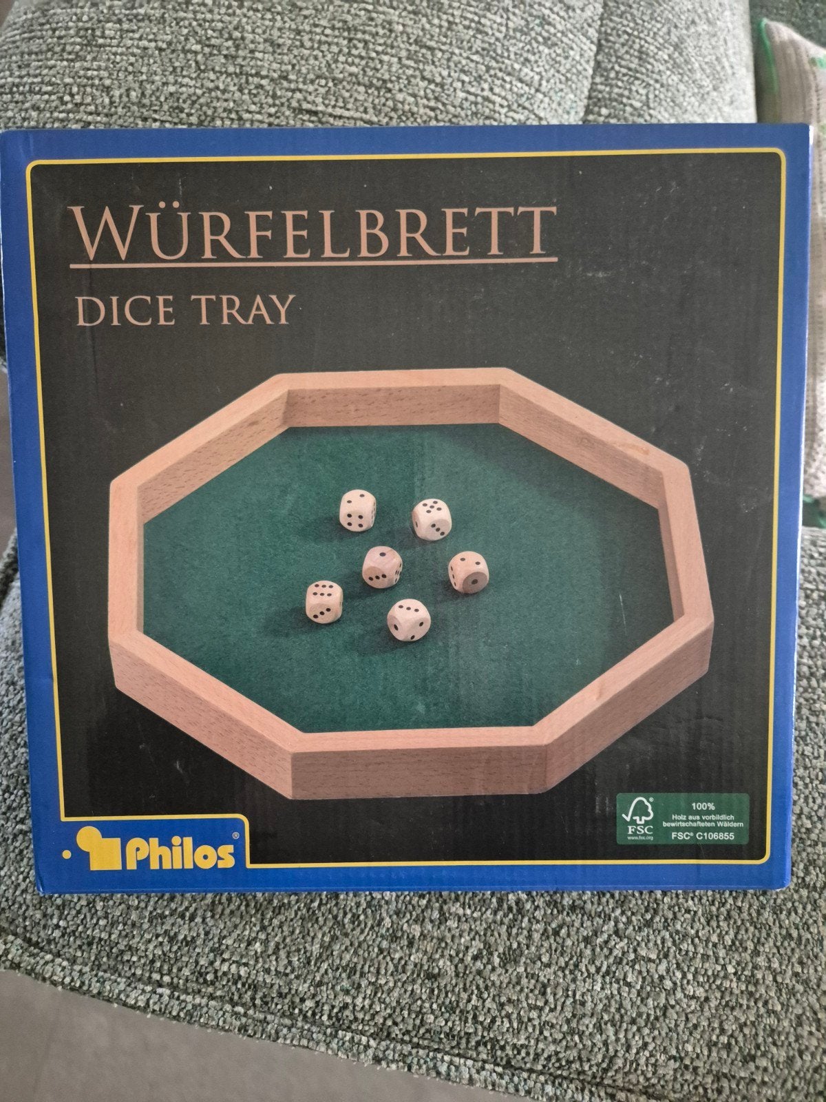 Nieuw houten Philos Würfelbrett Dice Tray met Yahtzee, Ophalen, Nieuw, Philos
