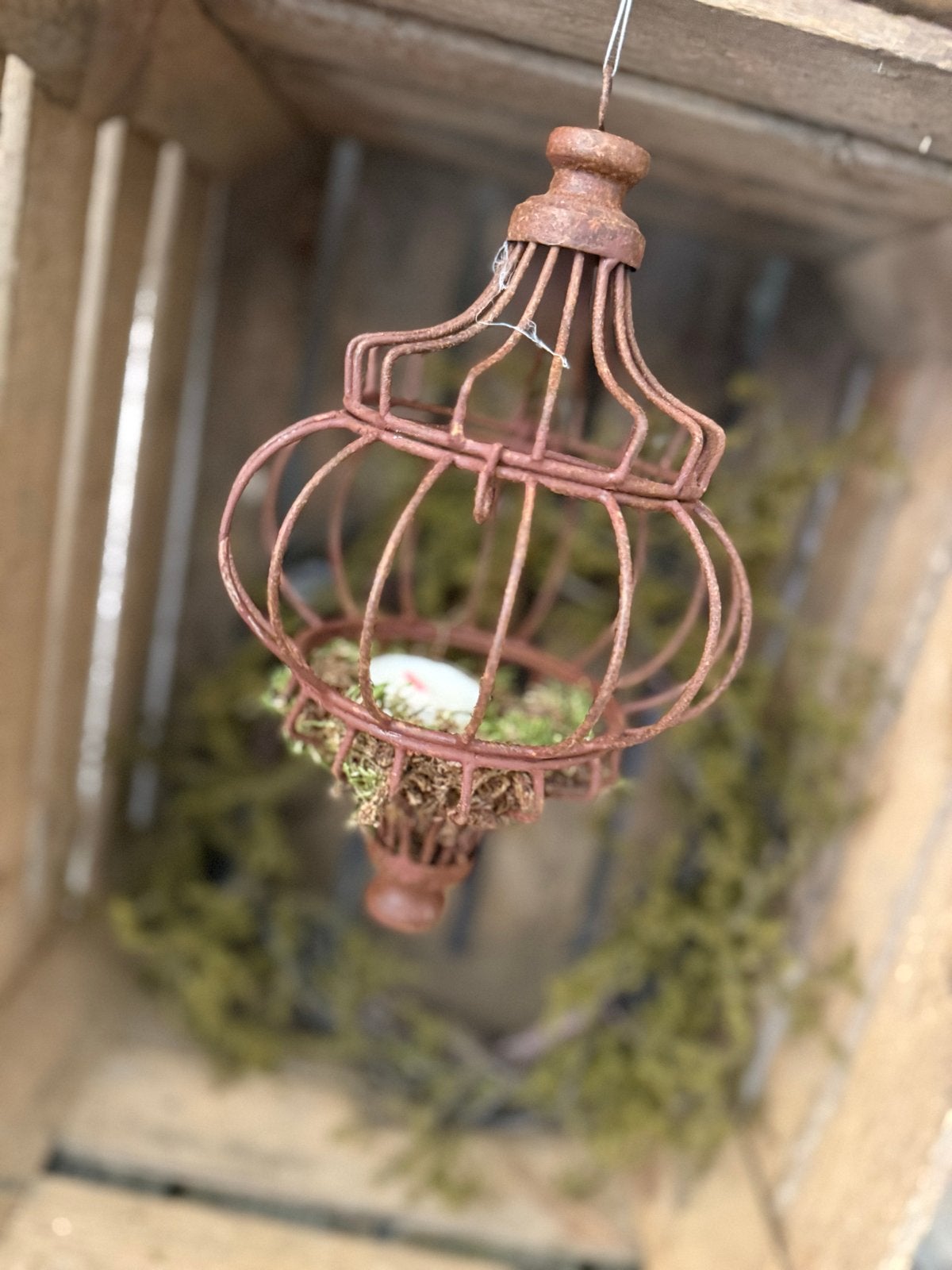 Landelijke roesthanger / kandelaar 15x15x25cm, Huis en Inrichting, Woonaccessoires | Kandelaars en Kaarsen, Bruin, ., Overige merken