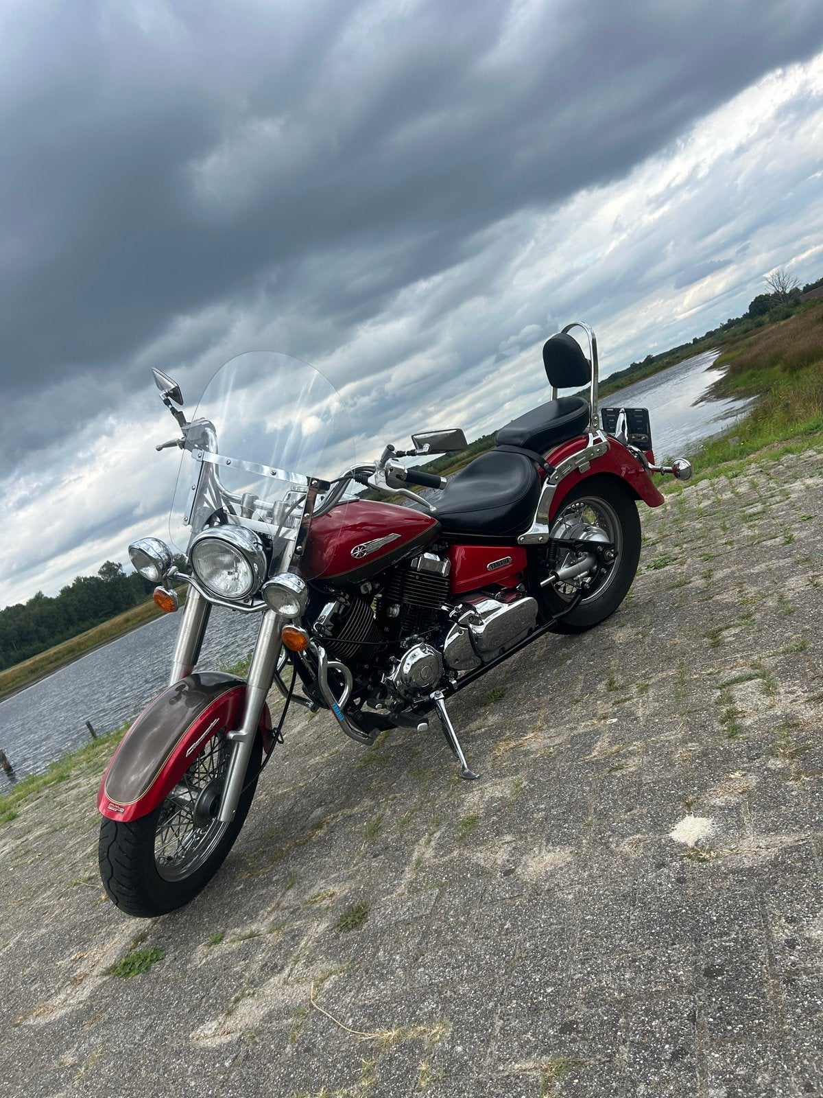 Yamaha XVS 650 Dragstar Classic - Rode Chopper, 2 cilinders, Chopper, Gebruikt, Particulier