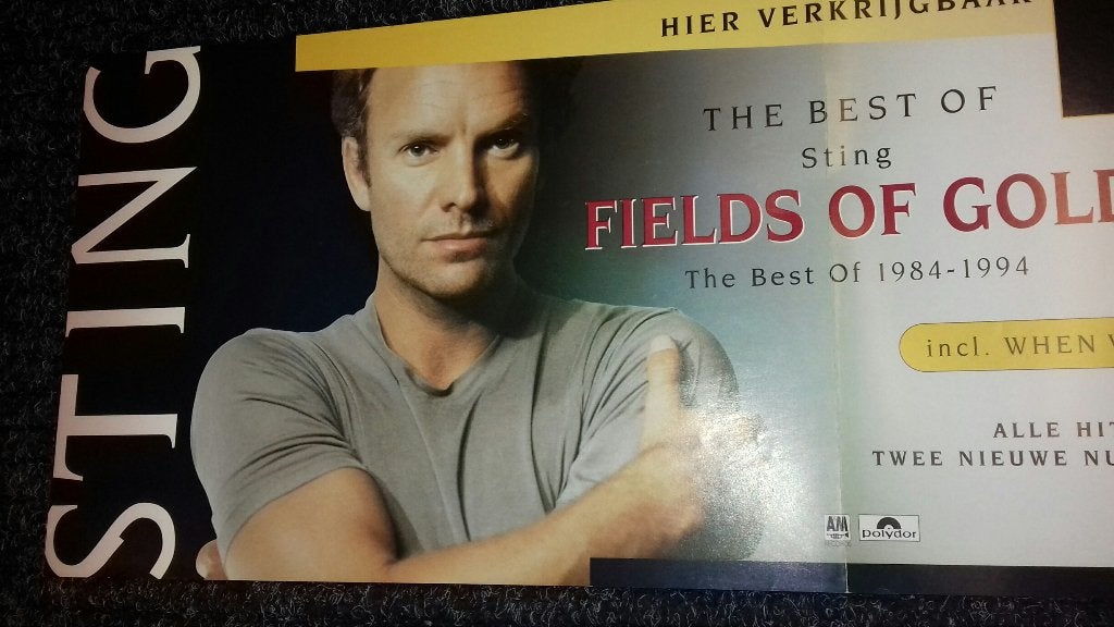 The Police Sting PROMO POSTER Fields of Gold 1994, Sting, Ophalen of Verzenden, NvT, Poster, Artwork of Schilderij