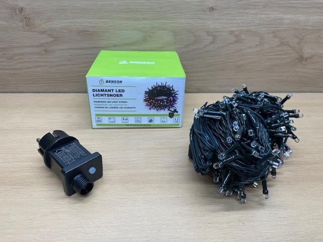 Lichtsnoer diamant 200 gekleurde LED's 24m., Tuin en Terras, Buitenverlichting, Eddiys, Overige typen, Nieuw, Info@eddiys.eu