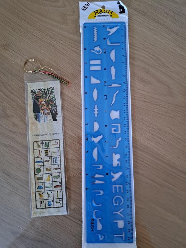 Boekenlegger en liniaal Egypte hiërogliefen, Ophalen of Verzenden, Frame of Mal