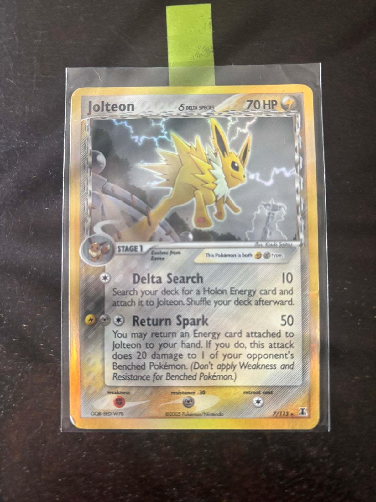 Jolteon Delta Species Holo Pokémon Kaart 7/113, Ophalen of Verzenden, Zo goed als nieuw, Losse kaart, Foil