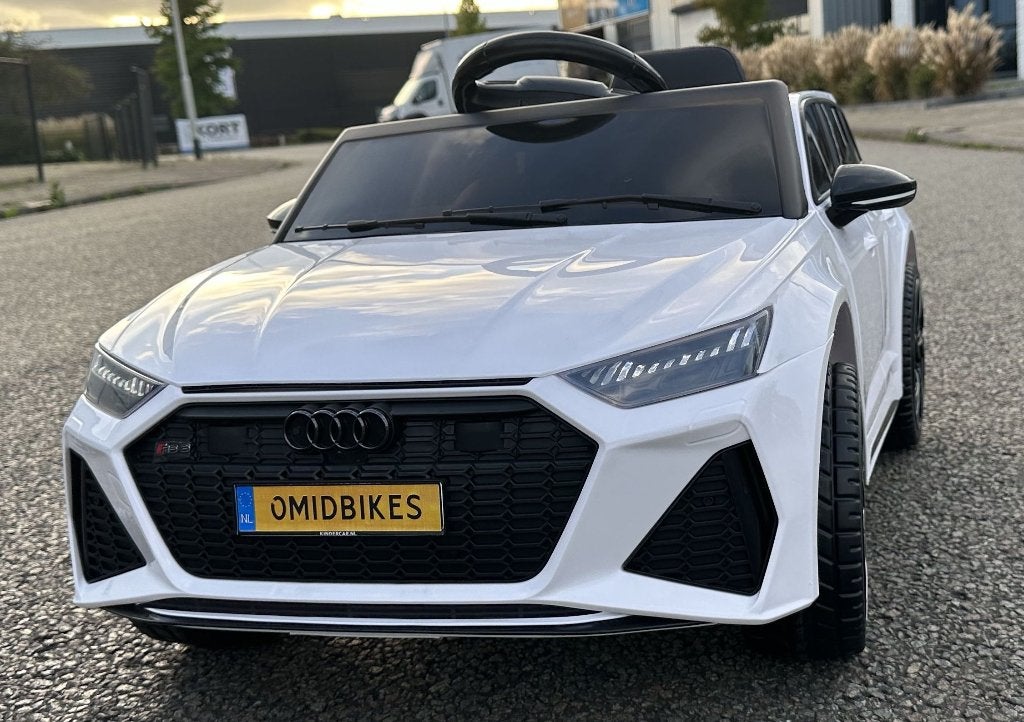 Audi RS6 12v wit Afstandsbediening / Bleutooth / Leder / RU, Kinderen en Baby's, Ophalen of Verzenden, Nieuw, Overige typen
