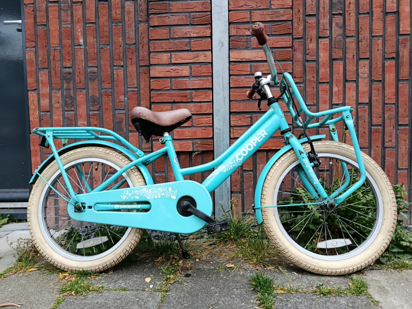 Meisjesfiets Popal Cooper 18 inch terugtraprem, transportrek, Fietsen en Brommers, Fietsen | Meisjes, Ophalen, Zo goed als nieuw
