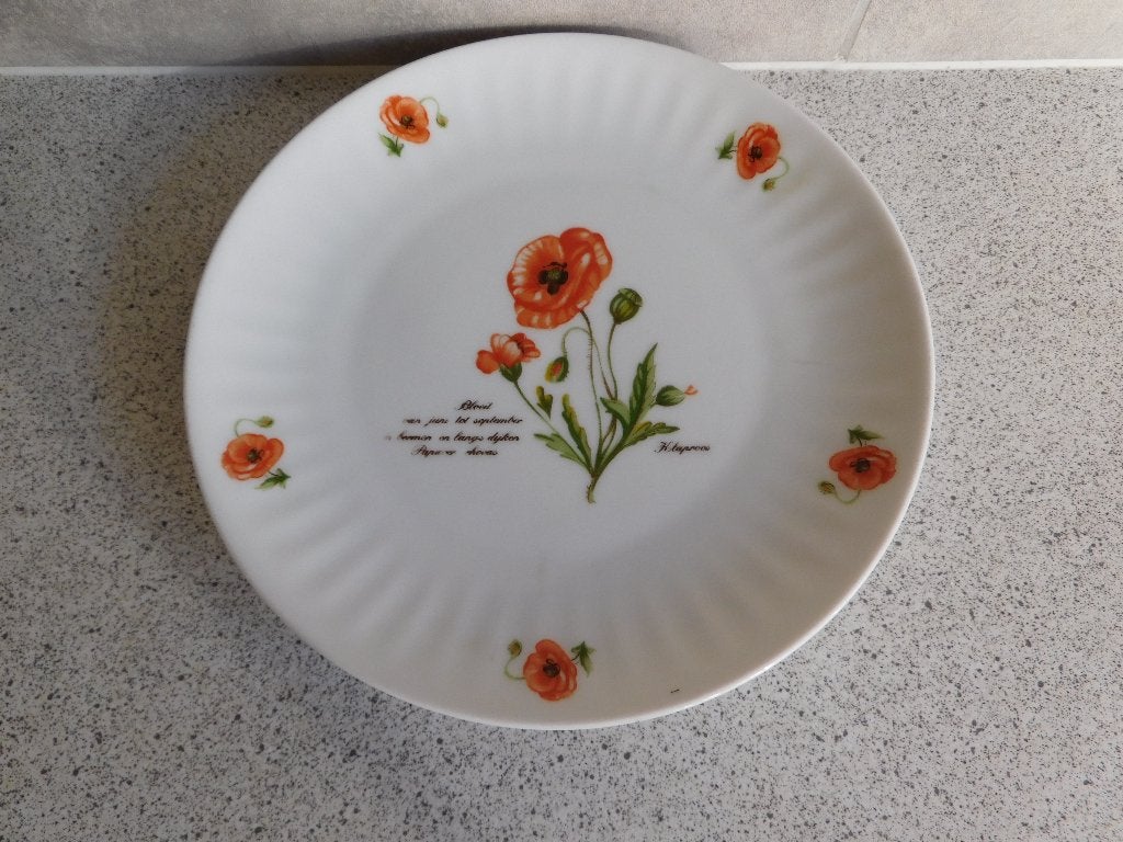 Bord 21 cm. Klaproos Libelle Exclusief Marjolein Bastin, Huis en Inrichting, Keuken | Servies, Overige merken, Ophalen of Verzenden